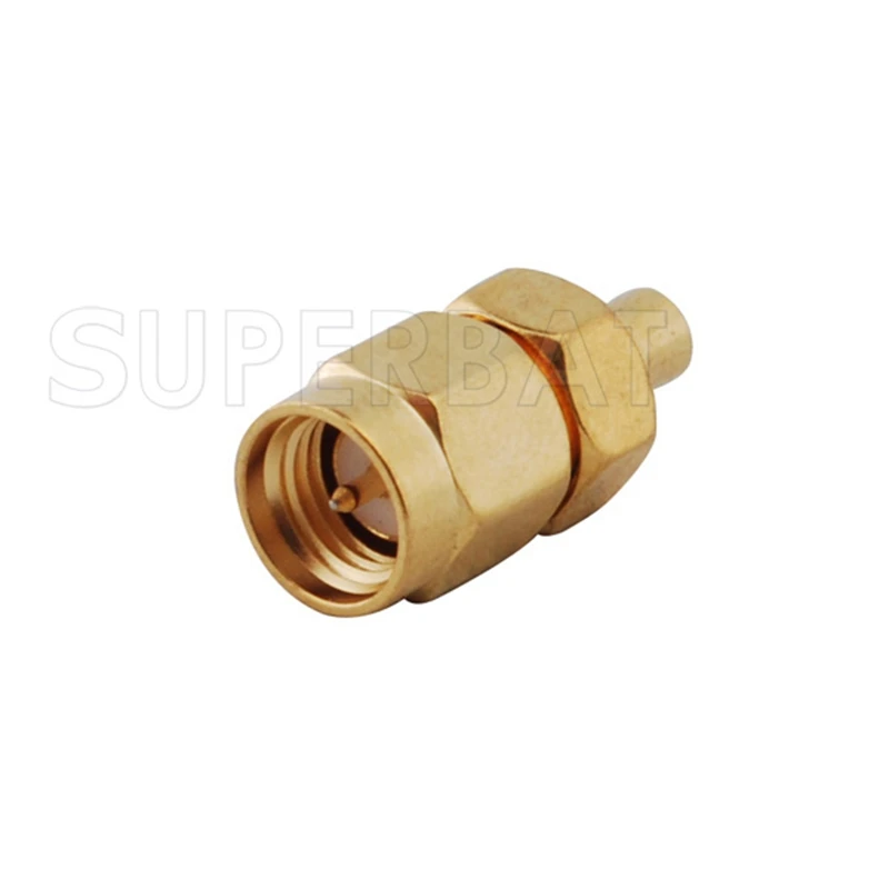 Superbat Gold Plated SMA-MMCX Adapter SMA Male to MMCX Female Straight RF Coaxial Connector