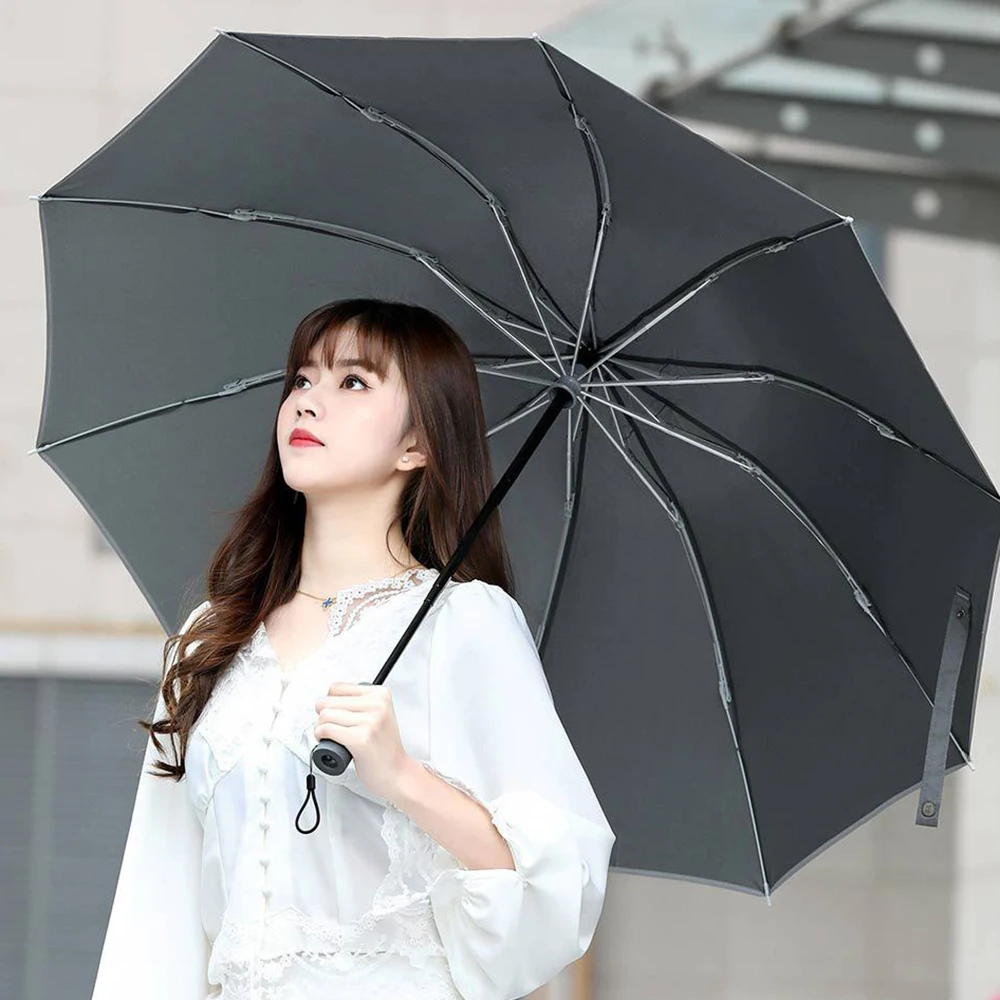 

Складной автоматический зонт с 10 косточками и УФ-освещением, отражающий СВЕТОДИОДНЫЙ фонарь двойного назначения, защита от солнца, ветра, д...