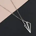 Женское ожерелье с подвеской в виде бумажного самолета из нержавеющей стали