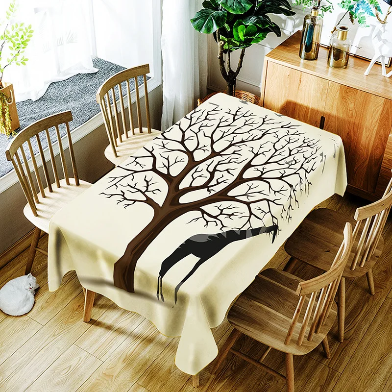 

European and American style ink pattern printing washable tablecloth