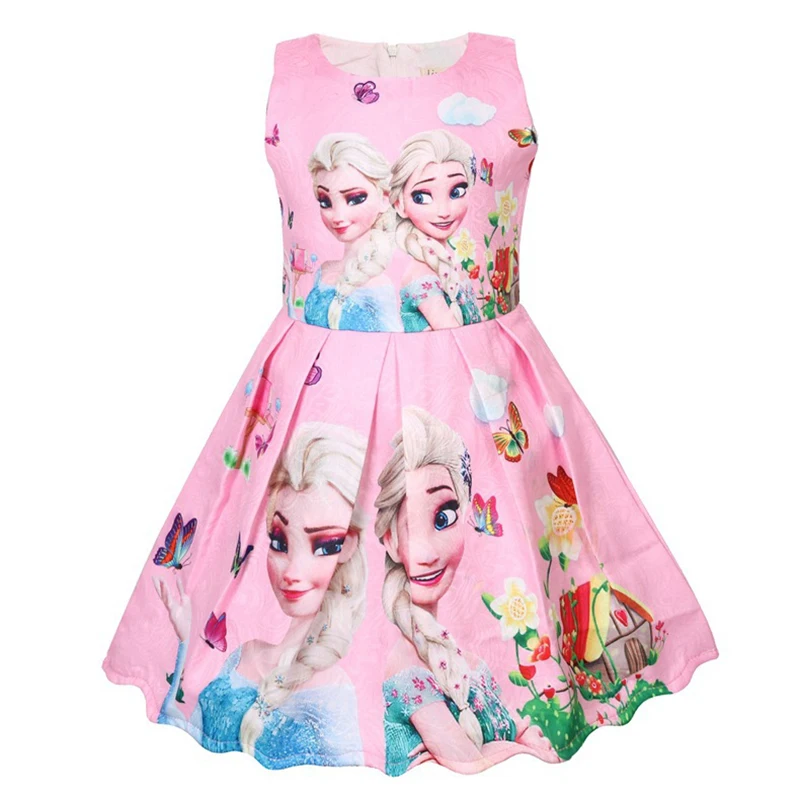 Girls Dress summer My Princess Girl Butterfly Print Teenagers Elsa children Party Baby Kids Clothes Vestido | Детская одежда и