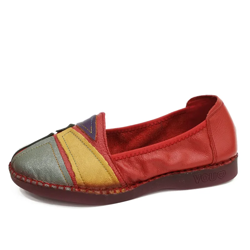 

Винтажные женские повседневные туфли на плоской подошве; 2019 г.; Лоферы из натуральной кожи; Слипоны на плоской подошве; Удобная женская обув...