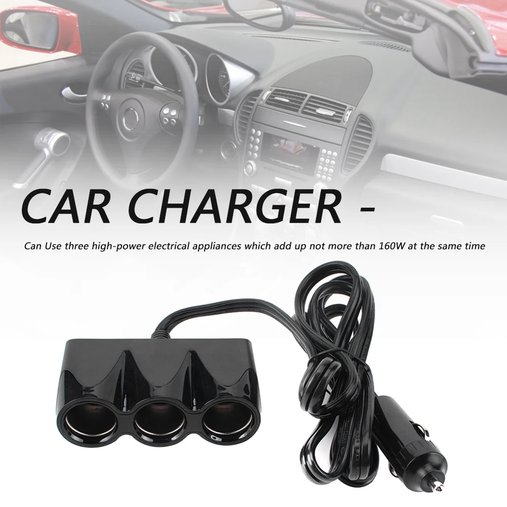 

12V-24V Car Cigarette Lighter Socket 3 Way Splitter Vehicle Charger Accessories Escondite Secreto Portable Car Accessories