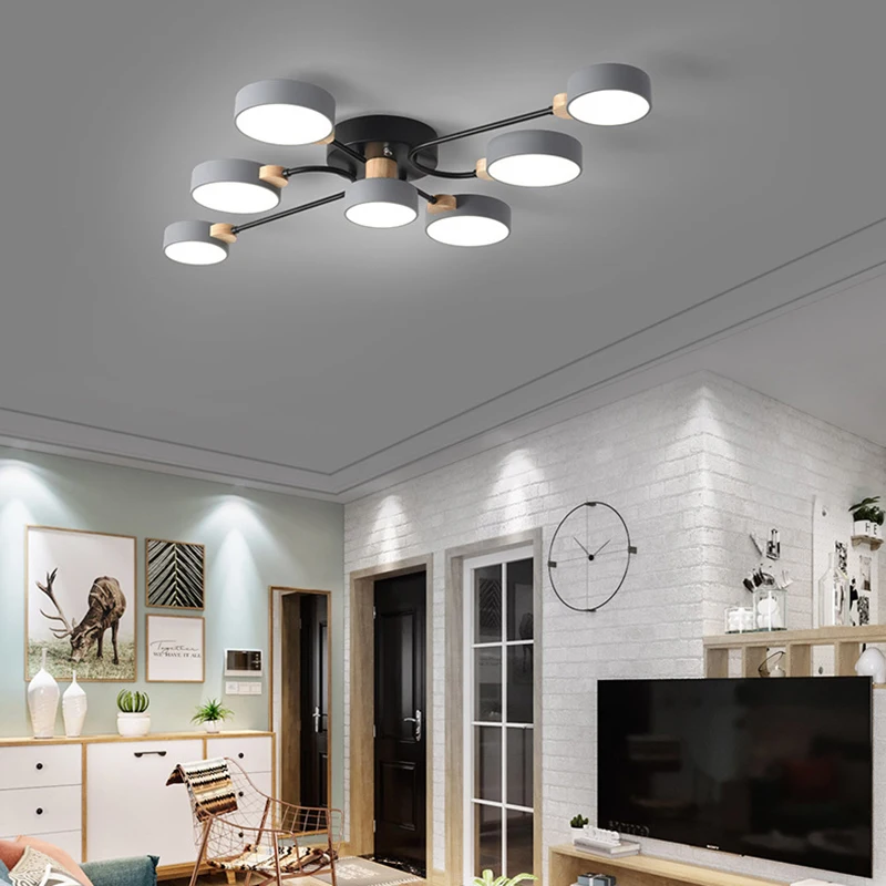 

Modern LED Pendant Lights 5/7/9 Heads Nordic Style Wood Type Indoor Decoration Restaurant Dining Living Bedroom Fixtures Lamps