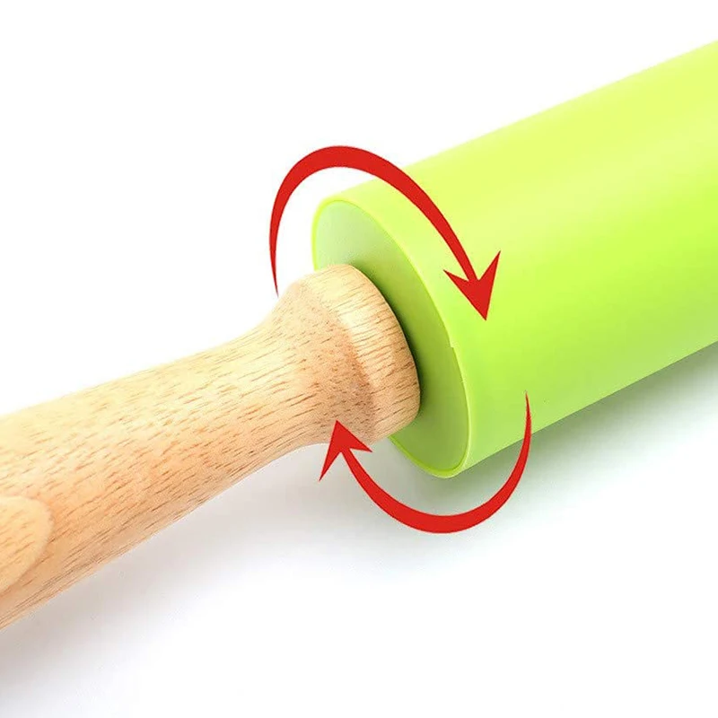 Baking Set Silicone Basting Mat with Rolling Pin for Cookie Chapati Fondant Dough Pastry Pizza Pie Crust | Дом и сад