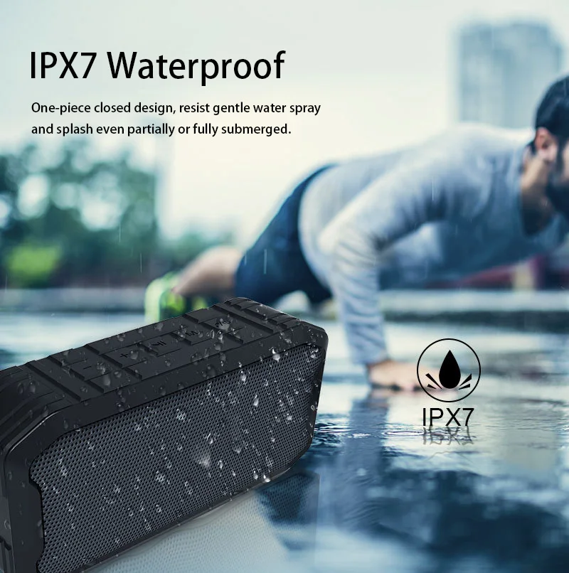 IPX7 Портативные колонки колонка беспроводная блютуз bluetooth радиоприёмник fm