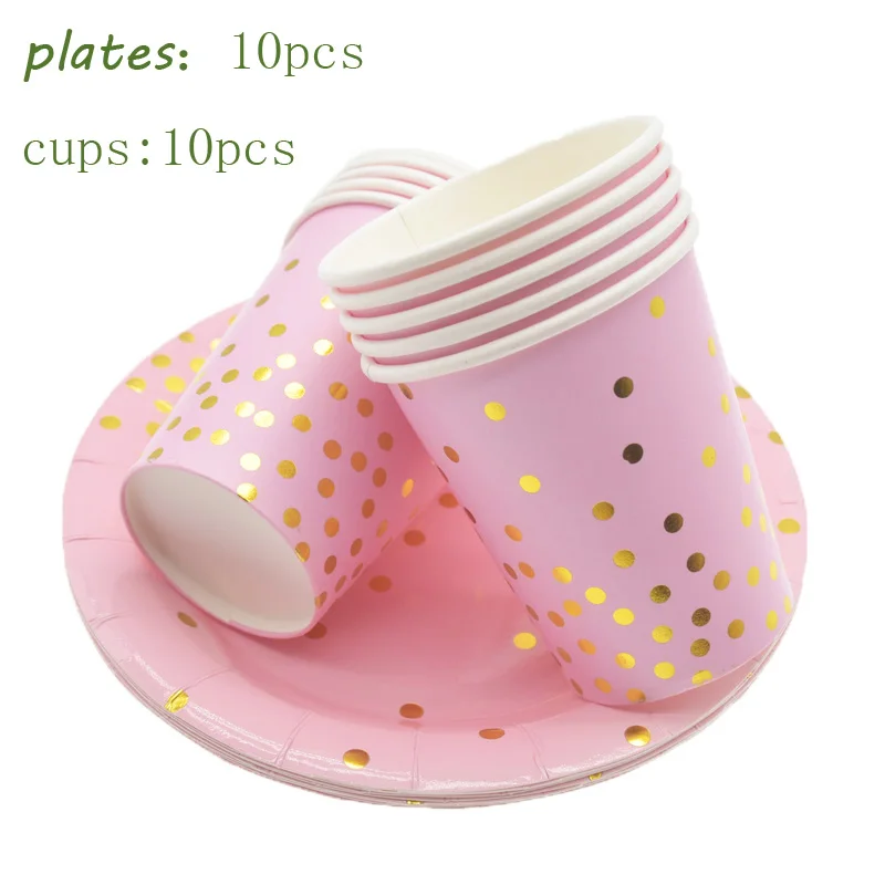 20pcs set15 Черные бумажные золотистые тарелки, украшения для дня рождения, детские бумажные соломинки, свадебные украшения, подарок подружки невесты, одноразовая посуда из фольги - Цвет: 20pcs set15