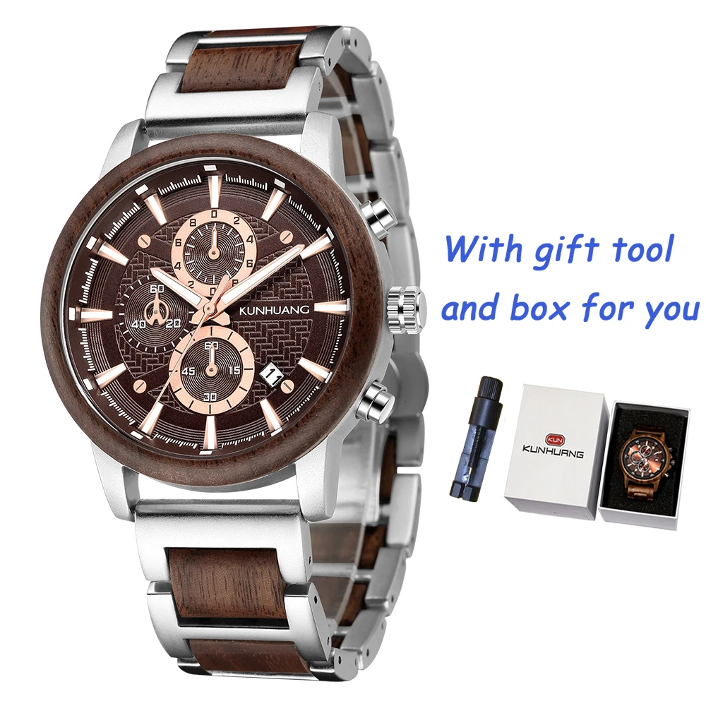 

Мужские кварцевые часы с хронографом, из нержавеющей стали