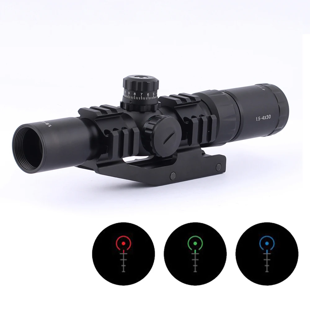

Оптический прицел SPINA OPTICS 1,5-4X30, тактический прицел arisoft с тройной подсветкой и шевронным узором, крепление PEPR для охоты, стрельбы