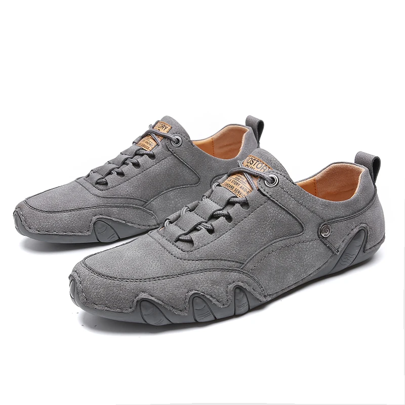 

Men's Shoes Octopus Casual Shoes Spring Low-top Leather Handmade Flat-bottom Driving Leather Shoes Peas Single Shoes 38-47 %