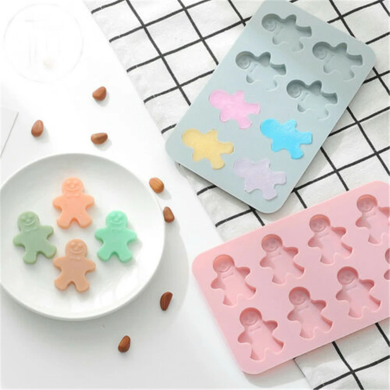 

The Gingerbread Man Silicone Mould 8-Grid 19*11cm Cake Chocolate Ice Tray Moud