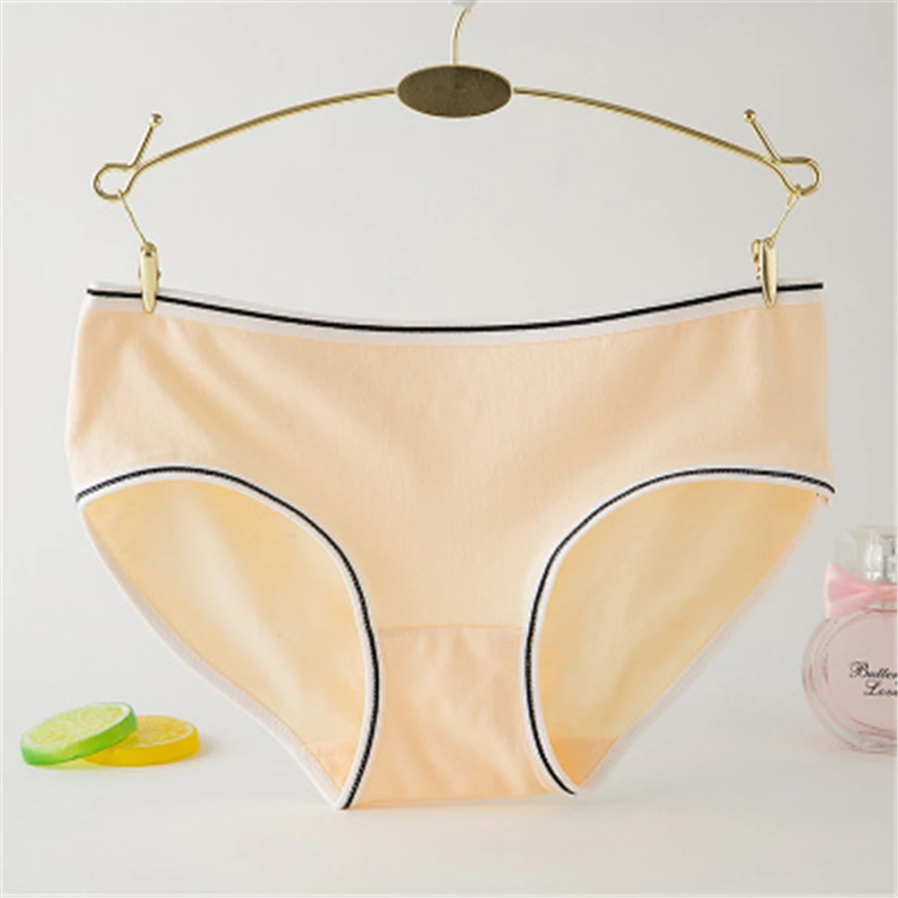 Женское нижнее белье из 100% хлопка, студенческие хлопковые трусы с промежностью средней посадки для девушек, женское сексуальное нижнее белье T0189