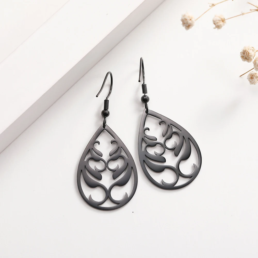 Женские серьги COOLTIME 100% из нержавеющей стали элегантные ажурные золотого цвета в