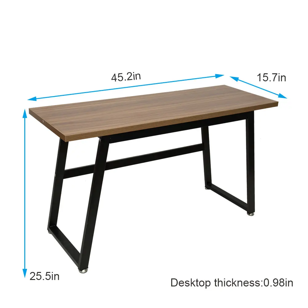 

Rustic Wood Computer Desk Vintage Industrial Home Office Desk with Heavy-Duty Metal Base Works As Writing Desk Study Table