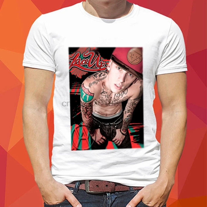 MGK Кружевная футболка белая новая мужская размера от S до 3XL |