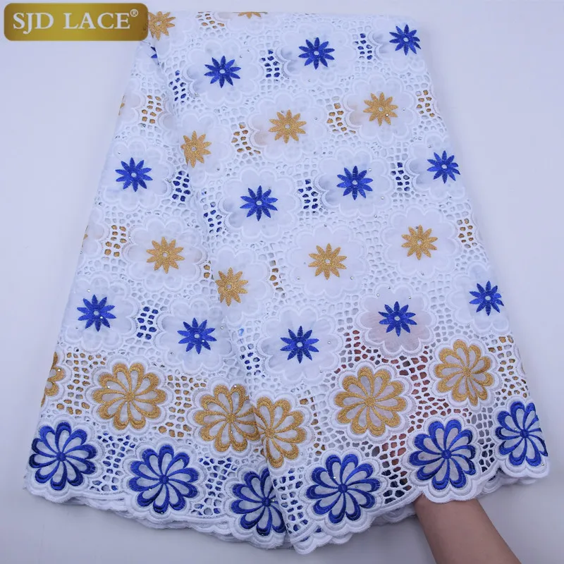 Кружевная швейцарская кружевная ткань SJD 2020 вышивка африканская Duibai 100% хлопковое