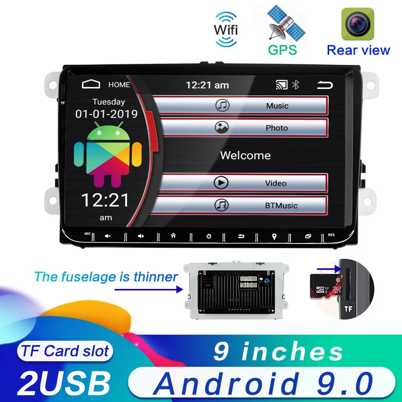 Android 9 0 gps 2 Din авторадио радио Автомобильный мультимедийный плеер для
