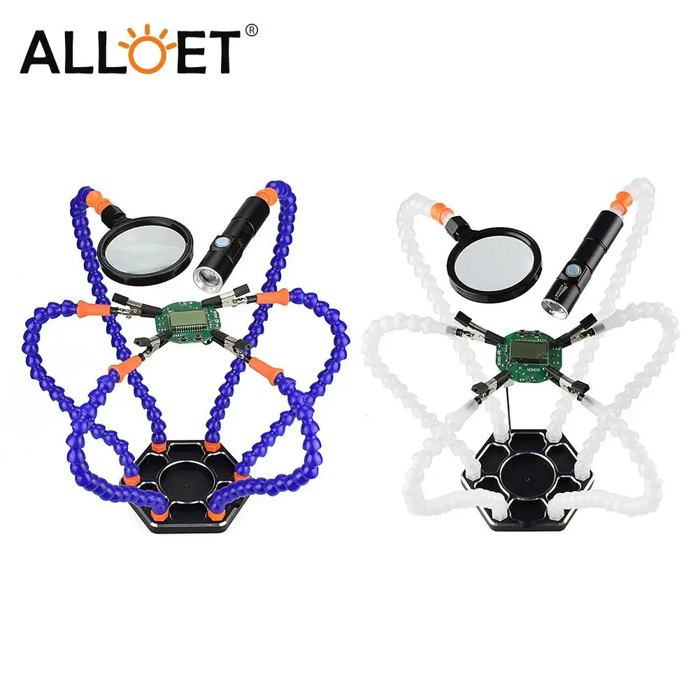 

Welding Station 3X USB Magnifier Third Help Hand Soldering Iron Holder Tool Kit LED Magnifying Glass Third-Hand Tool