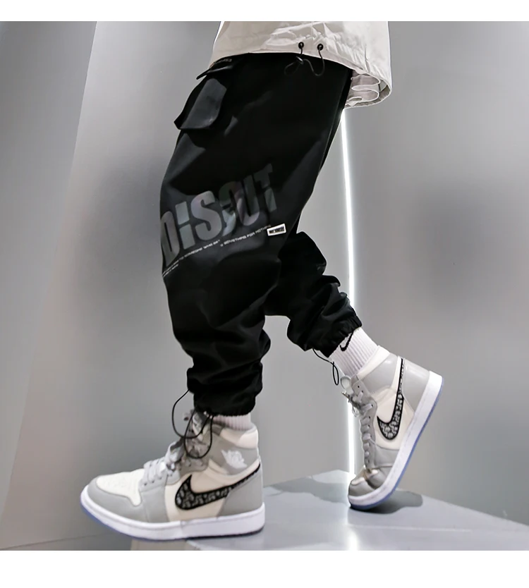 

Korean Hip Hop Reflective Letters Harem Pants Plus Size Baggy Joggers Men Clothes Streetwear Kpop Oversize Casual Cargo Trousers