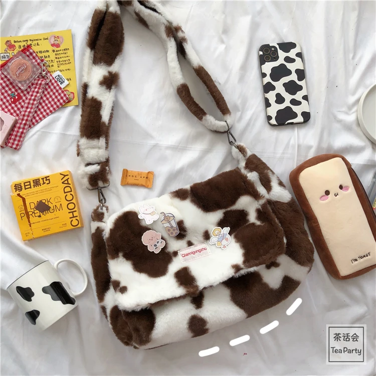 Сумка шоппер женская из овечьей шерсти тканевый саквояж на плечо с милым