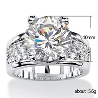 fashion ladies round crystal rhinestone ring with shiny aaaaa cz for women party wedding engagement bridal stylish jewelry