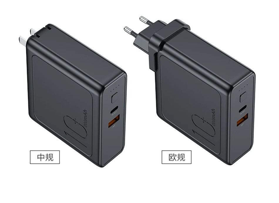 5000/10000 мАч 2 в 1 PD QC3.0 Быстрая Зарядка Внешний аккумулятор с настенным USB зарядным устройством для iPhone samsung ROCK аккумулятор внешний аккумулятор для Xiaomi