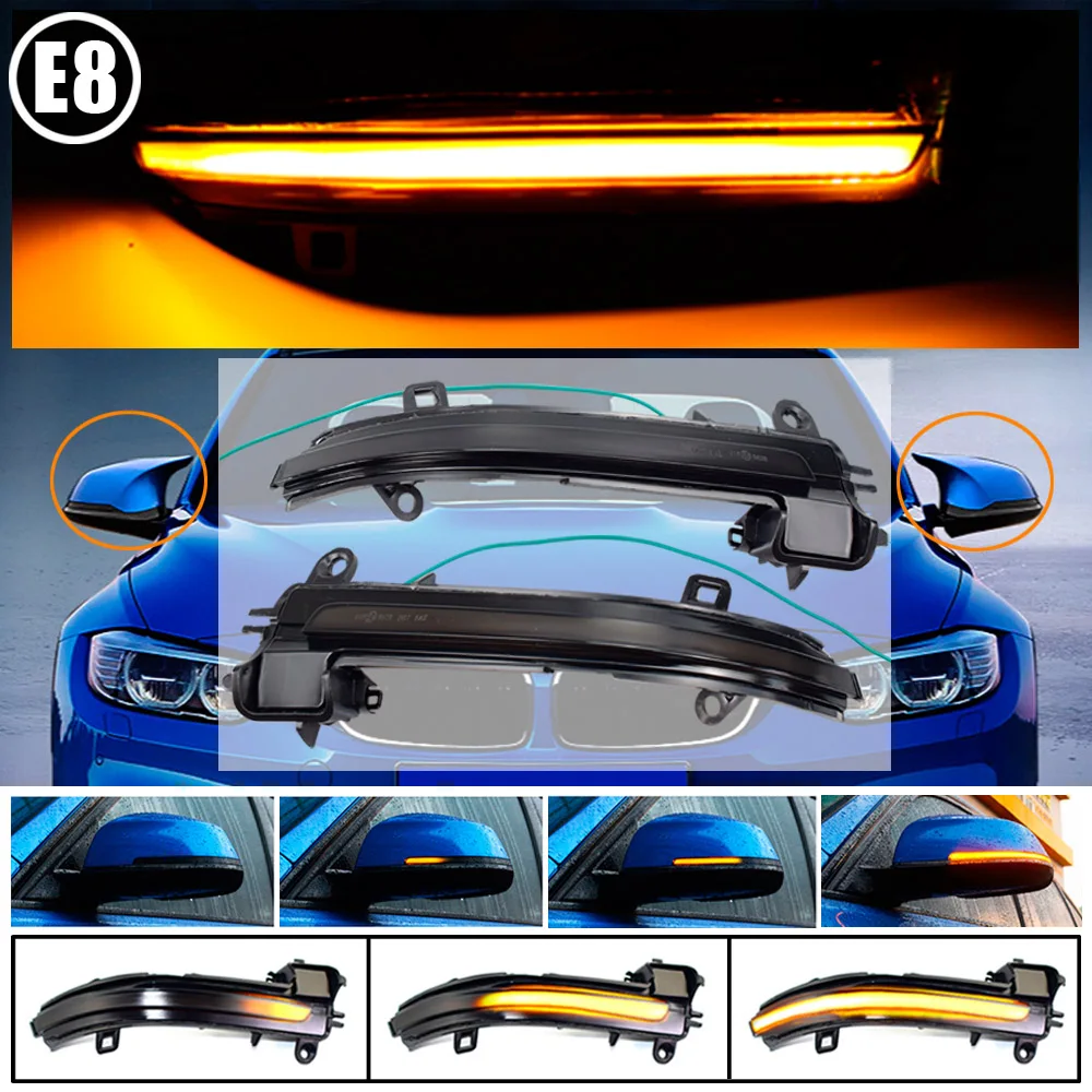 

2 Pieces Dynamic Rearview Mirror Blinker Turn Signal LED Light For BMW F20 F30 F31 F21 F22 F23 F32 F33 F34 X1 E84 1 2 3 4 Series