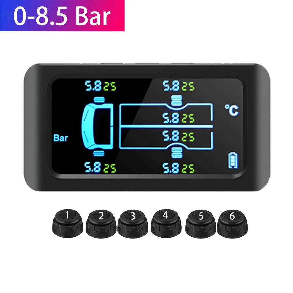 TPMS для грузовиков Универсальный датчик давления в шинах с 6 внешними датчиками 8 5