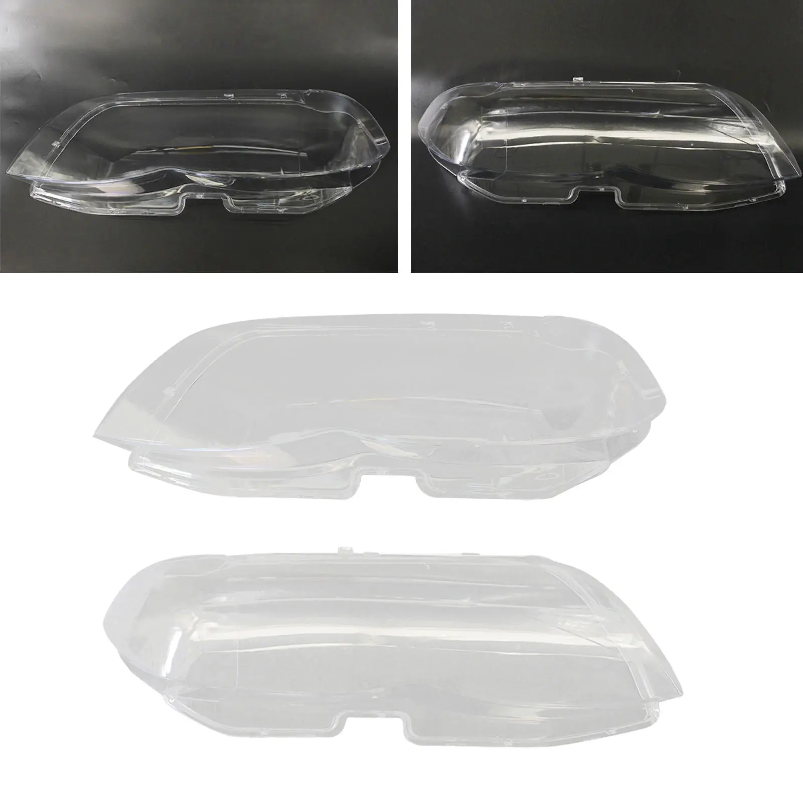 

Headlight Lens Cover,Professional Left Right Car Headlight Headlamp Clear Lens Cover for X5 E53 4.4 4.6 4.8 2004-2006
