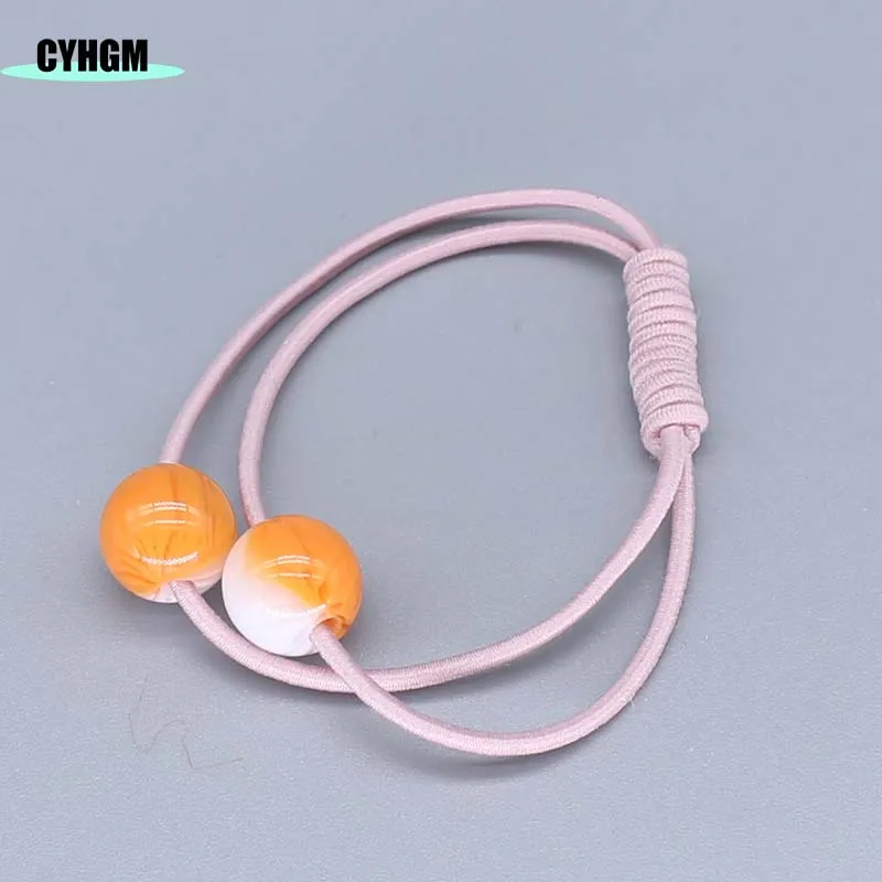 G016-pink-orange Эластичные резинки для волос для девочек кавайные резинки для волос украшения желе бант satynowa gumka cheveux femme аксессуары для волос бренд G016 - Цвет: G016-pink-orange