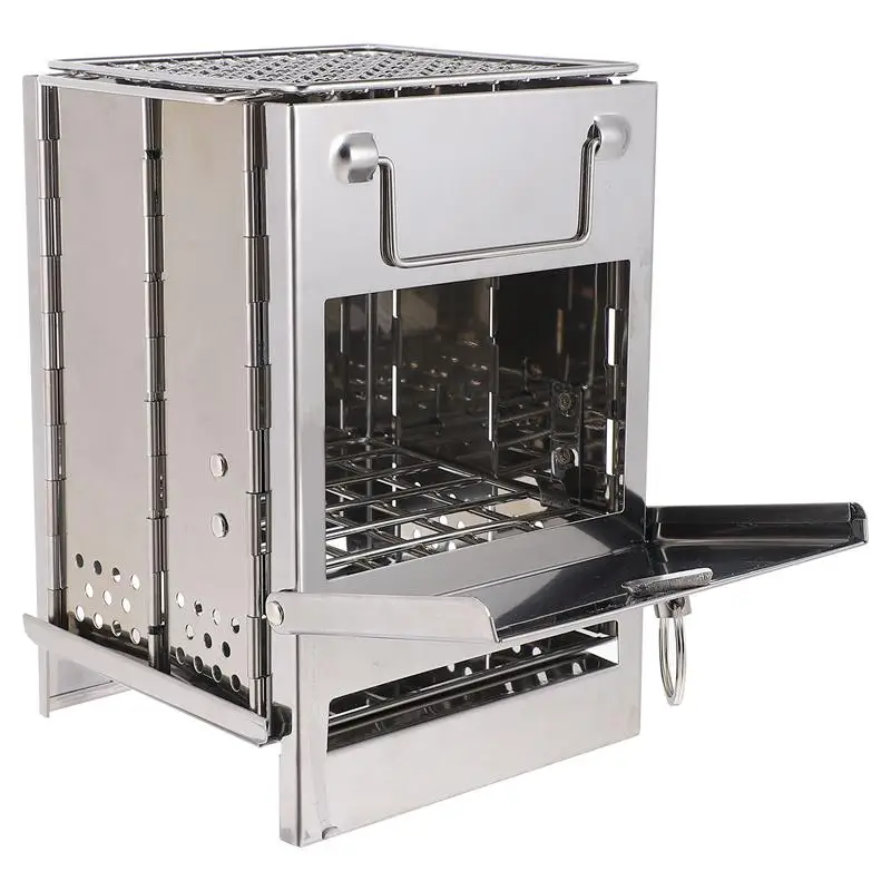 

1 компл. Печь для дровяного пережигания, практичная Складная уличная плита для походов, плита для барбекю, плита для кемпинга