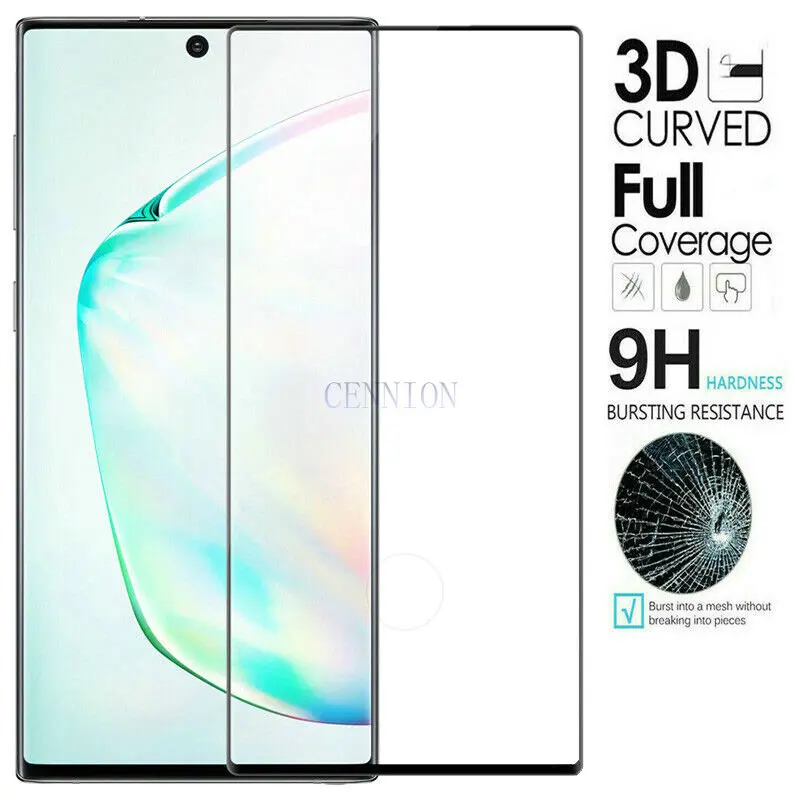 3D изогнутый край клей полное покрытие Закаленное стекло пленка для Samsung Note 20 10 pro 9