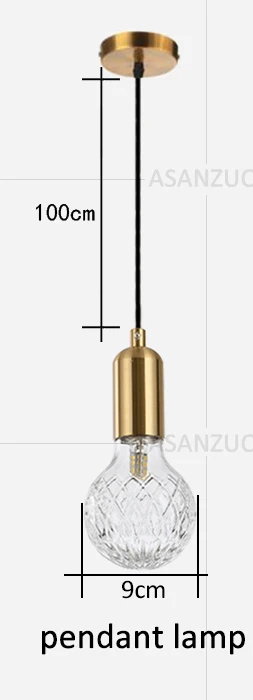 Pendant lamp Простой Модный латунный настенный светильник, светодиодный настенный светильник для спальни, винтажный настенный светильник для винной бутылки, потолочный светильник для столовой, современный подвесной светильник - Цвет абажура: Pendant lamp