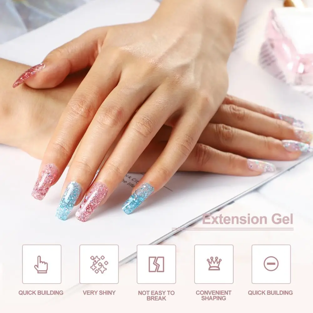 Полигель для ногтей COSCELIA блестящий акриловый гель все маникюра дизайн