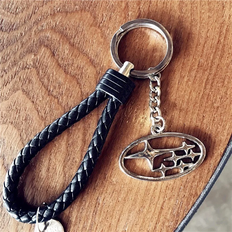 Креативная ручная плетеная цепочка для ключей из металлического сплава Subaru