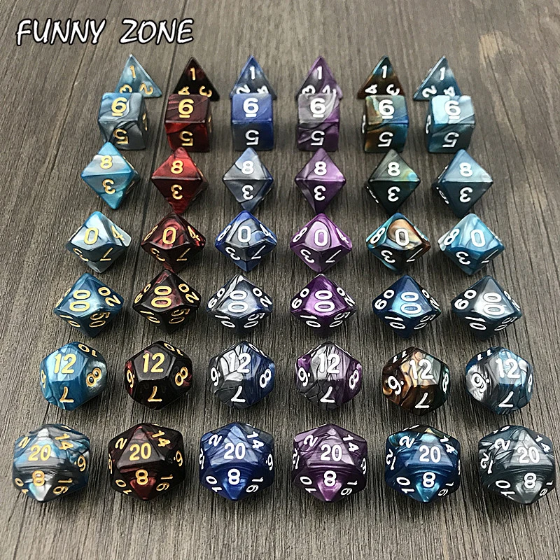 20 видов цветов Набор из 7 шт смешанных Игральный костей покер DnD многогранные