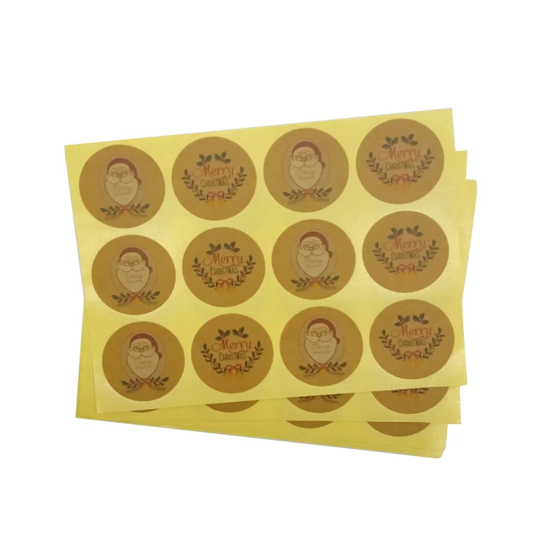 

1200 шт./упак. Винтаж Стикеры из крафтовой бумаги Санта Клаус Счастливого Рождества круглая уплотнительная стикеры DIY Бумажные Этикетки Накле...