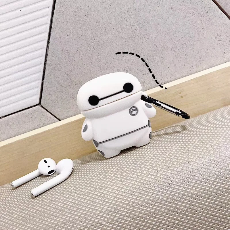 Для Apple Airpods 1 2, беспроводной Bluetooth чехол для наушников, большая белая силиконовая Ушная оболочка для Apple AirPods, милый чехол Bo