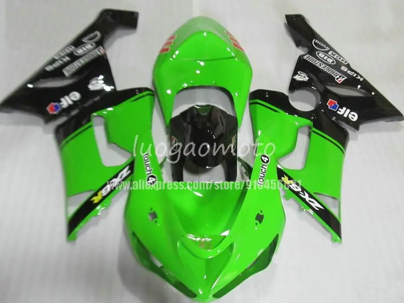 Комплекты обтекателей для кузова Обтекатели зеленого и черного цвета KAWASAKI Ninja ZX6R