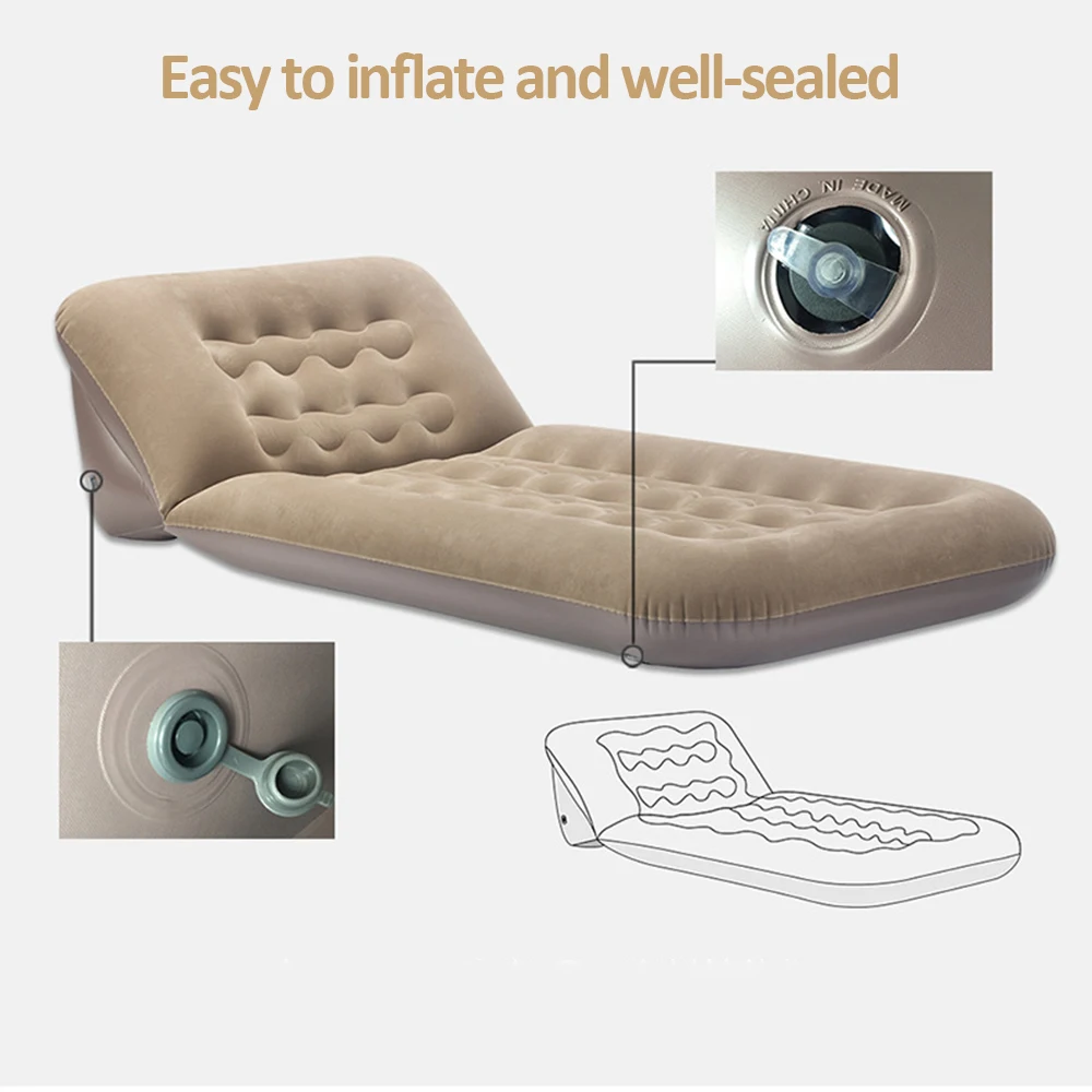

Portable Car Mattress Foldable Cushion Air Bed Inflatable Mattress Car Bed with Air-Pump Camping Travel Mattress