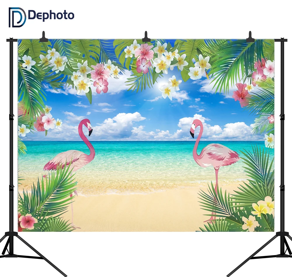 DePhoto Flamingo пляжные вечерние бесшовные виниловые фоны для фотосъемки