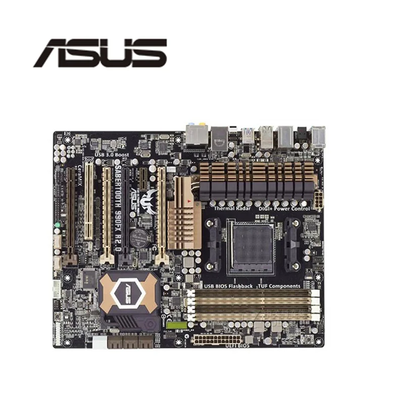 Для ASUS SABERTOOTH 990FX R2.0 оригинальный б/у Рабочий стол для материнская плата разъем AM3