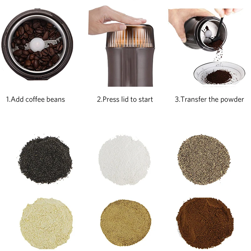 Кофемолка кофемолка с лезвием из нержавеющей стали также используется для