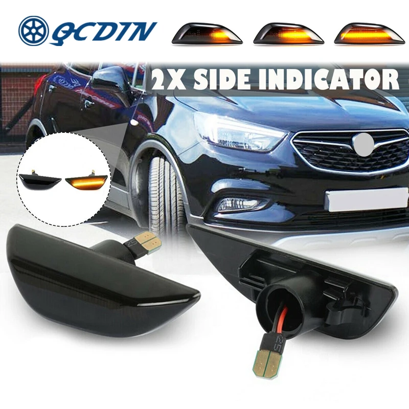 

QCDIN For Opel Mokka 2012-2016 Amber LED Side Marker Light Turn Signal For Chevrolet Series Trax 2013 Non-Polarity Signal Light