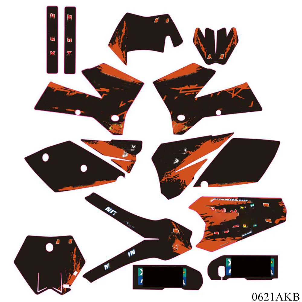 Наклейки для KTM 125 200 250 300 400 450 525 540 EXC 2005 2006 2007 Full Graphics Набор стикеров наклейки с