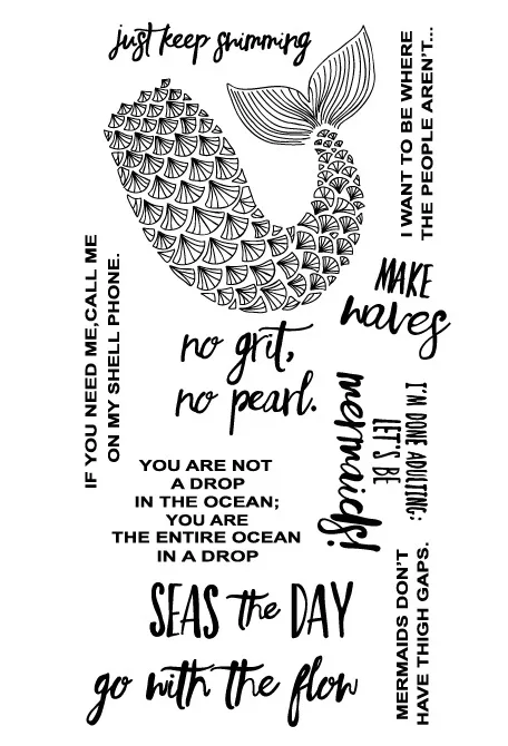 Русалка/рыбий хвост/прозрачные штампы для сделай сам Скрапбукинг/изготовление