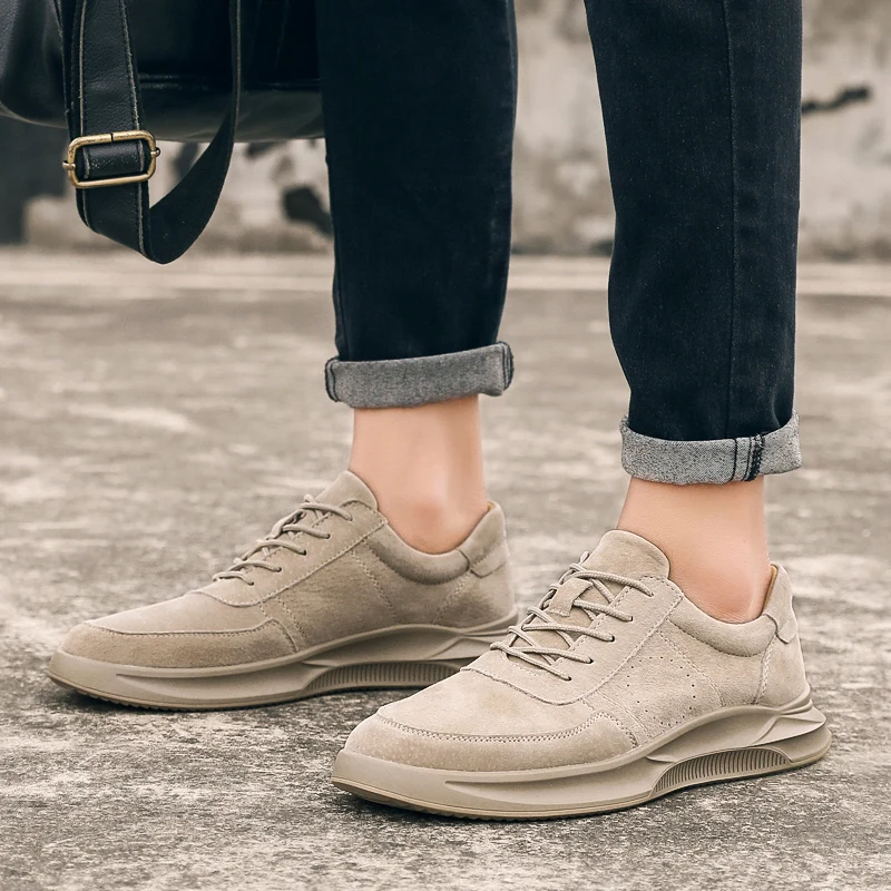 Новинка 2021 года Сезон весна-осень Повседневная замшевая обувь Мужская модная