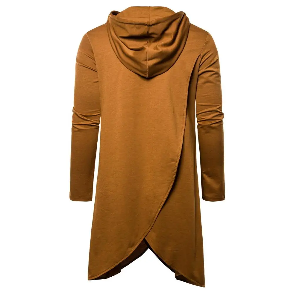 Мужская Длинная толстовка в стиле хип-хоп винтажная тонкая с капюшоном