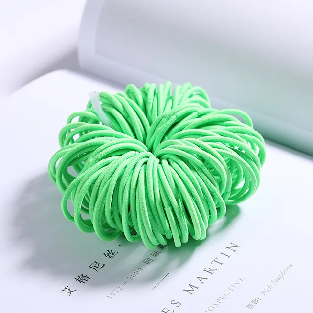 

100PCS/Box New Girls Colorful Basic Elastic Hair Bands Ponytail Holder Scrunchies Kids Hair Ropes Rubber Bands Hair Accessories
