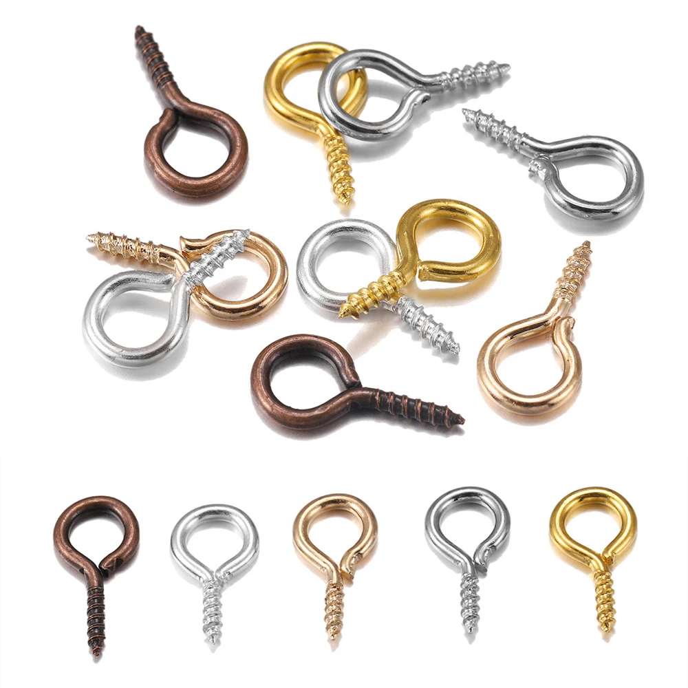 200 шт. мини винтовые глазные штифты крючки люверсы винт с резьбой коннектор